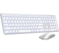 SABLUTE Combo de teclado y mouse inalámbricos para Mac (blanco)