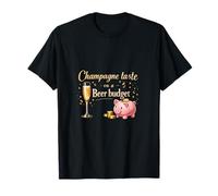 Sabor de champán en un presupuesto de Cerveza Divertido Foodie Camiseta