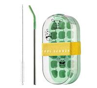 Sabor de,Reutilizable 2 en 1 con pajita - Cajón de congelación para cubitos de hielo,Para el hogar Oficina Viajes Acampar al aire libre Senderismo Picnic Cóctel Gimnasio Fitness Deportes