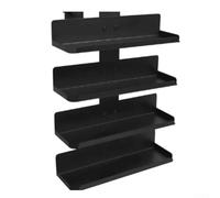Sabor lateral de 4 niveles para soporte de cápsulas compatible con Thirsti y Thirsti Max, capacidad para 20 gotas, organizador de cocina de metal para un fácil acceso y ahorro de espacio, color negro