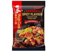 Sabor Picante - Salsa para Salteado - Salsa salteada para un plato delicioso Estilo Chino Asiático - 3-5 personas - Picante Medio - Compatible con Haidilao - 220g