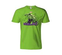 Sabor srl Camiseta Hulk con estampado frontal. Color verde violeta. Manga corta. 100% algodón. Unisex. Producto oficial. Tallas para niños (1-2 años), Verde, 1-2 Años