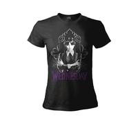 Sabor srl Camiseta Miércoles Brazos Cruzados. Camiseta Wednesday Familia Addams. Camiseta mujer de algodón., multicolor, L