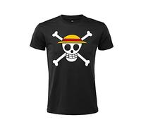 Sabor srl Camiseta One Piece Gorra de Paja Logo Calavera Oficial Mangas Cortas 100% Algodón Unisex. Tallas para Adulto Niño (XL)