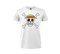 Sabor srl Camiseta One Piece Gorra de Paja Logo Calavera Oficial Mangas Cortas 100% Algodón Unisex. Tallas para Adulto Niño (XS)
