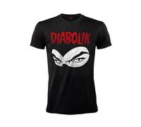 Sabor SRL Camiseta original Diabolik, camiseta de manga corta con estampado Diabolik con máscara, holograma de autenticidad, 100% algodón, color negro, Negro , S