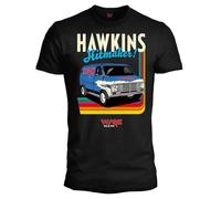 Sabor srl Camiseta Stranger Things - WSQK Van. Camiseta oficial unisex. Camiseta de algodón. Ajuste regular para adulto y niño, Negro , XL