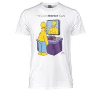 Sabor srl The Simpsons - Last Perfect Man - Camiseta para hombre, camiseta oficial de algodón, camiseta de ajuste regular para hombre, mujer y niño, Color blanco., S