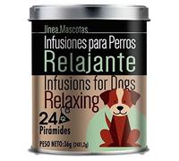 SABOREATE Y CAFE THE FLAVOUR SHOP Infusión Relajante para Perros y Mascotas - Calmante Natural y Tranquilizante, Hidratación Ideal - 24 Pirámides en Lata