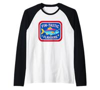 Sabores Fin-Tastic Humor de pescado brillante Camiseta Manga Raglan