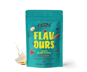 Saborizante para Proteínas Lácteas de HSN | Sabor Chocolate Blanco y Cacahuete 200 g = 66 Tomas Por Envase | Para la Dieta Keto y Vegana | Extremadamente Bajo en calorías y azúcar | No-GMO, Sin Gluten