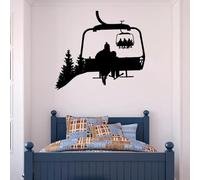 SABORR Vinilo remonte pegatina de pared esquiador Snowboard deportes de invierno pegatina de pared deportes de esquí Mural pegatina