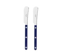 Sabre Paris - Juego de 2 cuchillos esparcidores de 5.5 pulgadas - Colección Bistrot - Perfecto para mantequilla, tapenades, untables - Acero inoxidable y nailon - Apto para lavavajillas - Azul marino