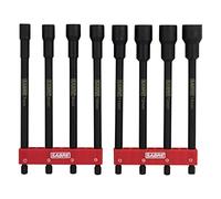 Sabre Tools Juego de destornilladores de tuerca magnética de impacto SAE de 8 piezas - 6 pulgadas de longitud, vástago hexagonal de 1/4 pulgadas, punta de zócalo magnético (juego de 8 piezas)