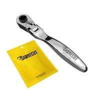 SabreCut 1 x MRSC06 Mini Micro Carraca con Cabeza Flexible 6,3 mm Hexágono 1/4 pulgadas Accionamiento Cuadrado Acero Inoxidable Profesional Llave de Carraca de 60 Dientes