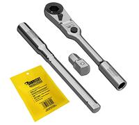 SabreCut 1 x MRSC07 7 en 1 cabeza flexible 6,3 mm 1/4" mini micro trinquete magnético hexagonal con barra de extensión y adaptador de vaso de accionamiento cuadrado de 1/4" llave de trinquete