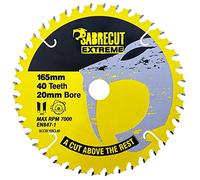 SabreCut SCCSF165CL40 1 hoja de sierra circular inalámbrica de 165 mm, 40 T x 20 mm, compatible con Dewalt, Bosch, Makita y muchas otras marcas