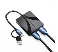 SABRENT Adaptador USB C a HDMI 4K 60Hz, Pantalla Extendida para Dos Monitores con DisplayLink, Compatible Thunderbolt, Mac M1/M2/M3, USB C y USB A, Windows, macOS y Linux (DA-CA2H)