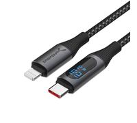 SABRENT Cable USB-C a Lightning con Smart Display | 2M/6.6FT de Largo, Certificado por Apple MFI, 60W de Carga y 480Mbps de Velocidad de Transferencia, para (CB-C2L2)