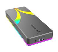 SABRENT Carcasa SSD M.2 NVMe y SATA USB 3.2 Tipo-C de Alta Velocidad a 20Gbps Compatible con SSD de Llave M y M+B en tamaños 2230/2242/2260/2280, Soporta UASP y Trim RGB [EC-RGBG]
