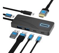 SABRENT Estación de Acoplamiento USB C Hub 5-en-1, Puertos USB-A y USB-C 10Gbps, Salida HDMI 4K, Entrada 100W PD, Carga 80W, Concentrador Aluminio Portátiles, Teléfonos Tabletas - HDR/HDCP (HB-TG5P)