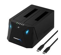 SABRENT Estación de Acoplamiento USB Tipo-C de Doble Bahia para SATA SDD/HDD de 2,5/3,5" | USB 3.0 |Clonacion sin conexión | Velocidades de 5Gbps [EC-CH2B]