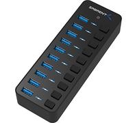SABRENT Hub de 10 Puertos USB con interruptores de alimentación Individuales y LED Incluye Adaptador de Corriente de 60W 12V/5A | USB 3.0 | para PS5, Xbox, PC, Ordenador portátil, Gaming [HB-BU10]