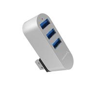 SABRENT Hub USB 3.0 de 3 Puertos USB de Aluminio | Giratorio para iMac, MacBook, MacBook Pro, MacBook Air, Mac Mini, Ordenador portátil y PC [HB-R3MC]