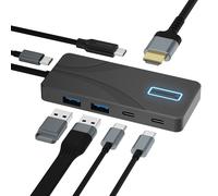 SABRENT Hub USB Tipo C de 5 Puertos con Puertos USB 3.2 de 10 Gbps, Salida HDMI 4K, Entrega de energía de 80 W, 2 USB-A, 2 USB-C, estación de Acoplamiento portátil para portátiles, tabletas