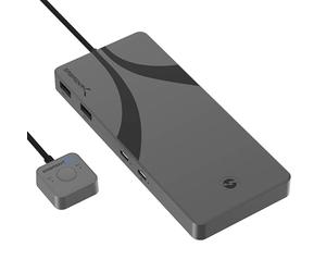 SABRENT Interruptor KVM Thunderbolt 4, compartición de periféricos con 3x Thunderbolt 4 USB C 40Gbps, 2x USB-C de carga 60W (PD 3.0) | 4x USB tipo A 3.2x2 10Gbps | Soporta 4K@144Hz / 8K@60Hz DSC