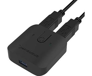 SABRENT Interruptor para compartir USB 3.0 para múltiples computadoras y periféricos Indicadores de dispositivos LED [USB-SW30]