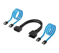 SABRENT Kit de conexión del disco duro SSD/SATA | Molex de 4 pines a x2 SATA | Cable divisor de potencia de 15 Pines y x2 SATA Cables (Datos) [CB-SDSP]