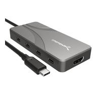 SABRENT OMNIPORT - Hub USB C 7D y estación de acoplamiento, doble monitor 4K 60Hz HDMI + salida de video USB-C, 4 puertos USB-C de 10 Gbps, carga PD de 100 W, para MacBook, portátiles Windows y Steam