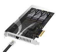 SABRENT Tarjeta de Expansión PCIe 3.0 x4 con 10GbE y 3X M.2 NVMe SSD, Disipador de Calor de Aluminio sin Herramientas, Compatible con 2230/2242/2260/2280, No Requiere Bifurcación (EC-PM2L)