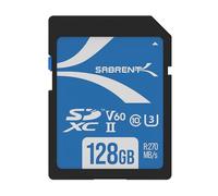 SABRENT Tarjeta de Memoria SD 128GB | SDXC UHS-II | Velocidades hasta 270 MB/s de Lectura | Clase 10, U3, V60 para fotógrafo Profesional, camarógrafo y Vlogger | Full HD/4K [SD-TL60-128GB]