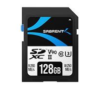 SABRENT Tarjeta SD V90 de 128 GB | SDXC UHS-II | Tarjeta de Memoria | Velocidades R280 MB/s W250 MB/s de Lectura para fotógrafo Profesional, camarógrafo y Vlogger | Full HD/4K | [SD-TL90-128GB]