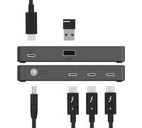 SABRENT Thunderbolt 4 Hub con Carga de 60W para portátiles, USB-C Dock, admite 2X monitores 4K 60Hz o 1x Monitor 4K 144Hz, 5K/6K/8K@60Hz (DSC),Cable TB4 Certificado de 15,7" Incluido (HB-TBT4)