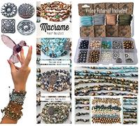 Sabrikas Let Your Creative Spirit Run Free Kit de fabricación de joyas de macramé, pulsera en espiral y cuentas de cristal para niñas, juego de regalo para manualidades