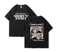 Sabrina Carpenter Camiseta Moda Informal Manga Corta Algodón Top Unisex Vintage T-Shirt para Hombre Mujer XS~4XL-Black||l
