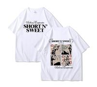 Sabrina Carpenter Camiseta Moda Informal Manga Corta Algodón Top Unisex Vintage T-Shirt para Hombre Mujer XS~4XL-White||s