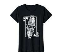 Sabueso Afgano Reina de Corazones Divertido Amante de Perros Tazi Pop Art Camiseta gráfica económica, Mujer, Negro, L