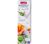Sac congelateur trio 1, 2 et 4 l avec double fermeture, 20 pièces - Marque DM Allemagne - Compatible avec profissimo - Gefrierbeutel-Trio 1, 2 & 4 l mit Doppelverschluss, 20 St
