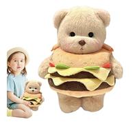 Sac De Jouet D'ours En Peluche, Jouet En Peluche D'ours De Hamburger En Peluche | Sac À Dos En Peluche Burger Bear De Dessin Animé | Bandoulière De Animale Habillée, Joli Sac Pour Accessoires P