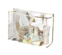 Sac de Sport Transparent - Grand Sac fourre-Tout en PVC | Sac de Transport imperméable, Sac à linge Pliable, Sac de Plage spacieux, Sac fourre-Tout réutilisable pour Gym, Voyage, Courses