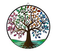 SAC SMARTEN ARTS Árbol genealógico de árbol de la vida, arte de pared de árbol de la vida, arte de pared de metal de 29 cm, decoración de pared al aire libre