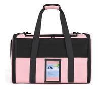 Sac Transport Chat Portable et respirant, Ouverture Large et Conception ergonomique pour un accès facile, Multimodalité de Port sécurité renforcée (Rose)