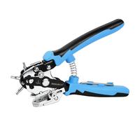 Sacabocados para Cuero, Hacer Agujeros Cinturon, Perforadora Cinturones, Maquina Hacer Agujeros Cinturones, Con 6 Agujeros Intercambiables, para Cinturones, Cartón, Plástico, Carteras, Azul