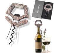 Sacacorchos Ah-So 3 en 1, Abridor de Vino de Dos Puntas para Corchos Viejos y Frágiles, Extractor de Corcho Profesional para Coleccionistas (cobre)
