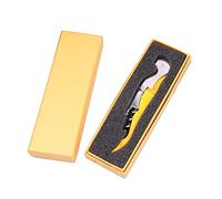 Sacacorchos Camarero Profesional Luxe,68g Abridor de Botellas de Sacacorchos de Vino,Acero Inoxidable, Abridor de Vino y Cerveza, 3 en 1,Caja de Regalo (amarillo)