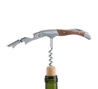 Sacacorchos de Vino Abridor de Botellas, Abrebotellas Multifuncional con Mango de Madera para Vino y Cerveza, Accesorio de Bar Ideal para Regalo